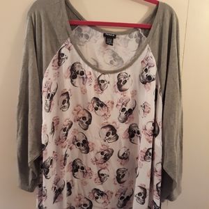 Torrid Skull Raglan Top